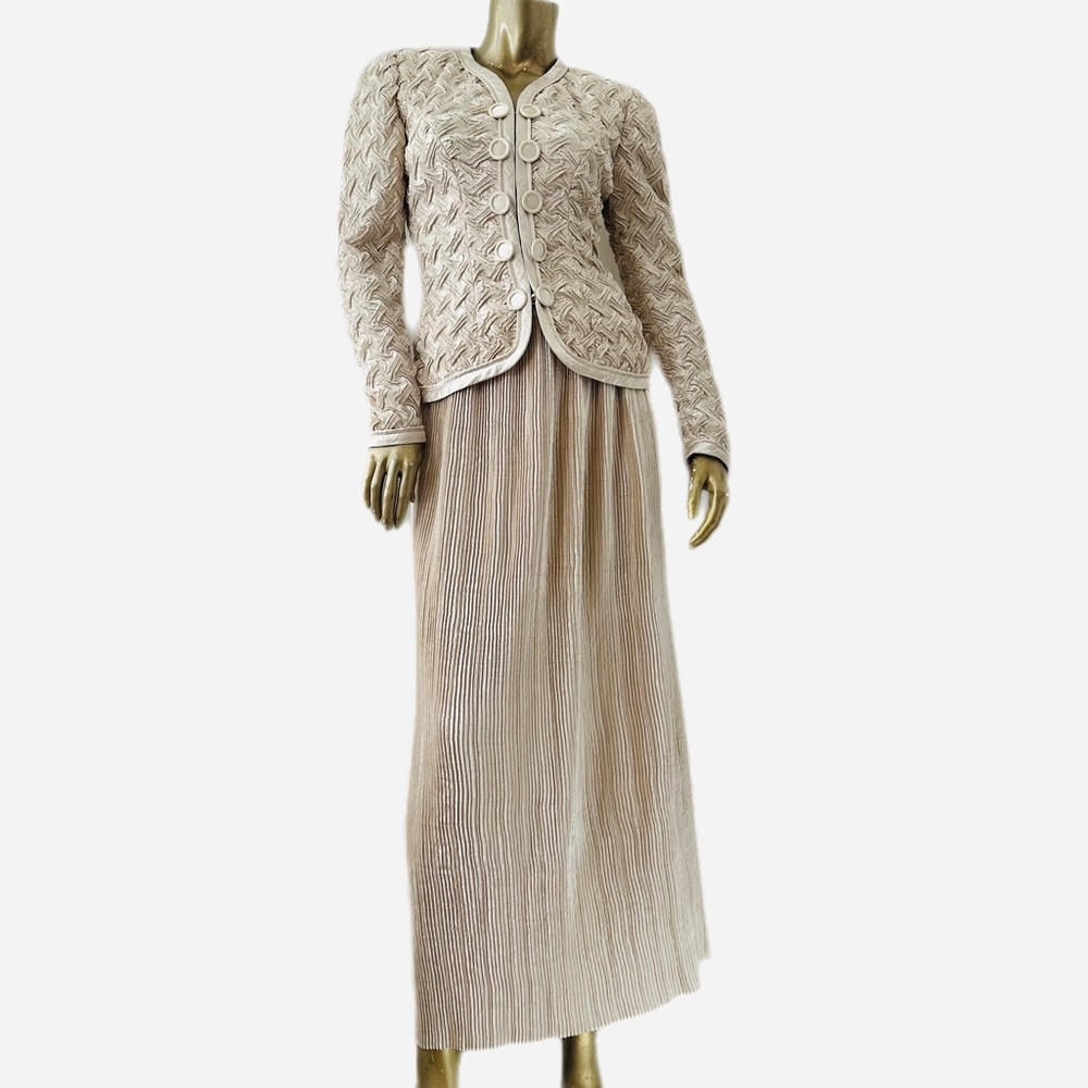 VINTAGE JEANNE MARC COLLECTION 2-PIECE JACKET & MAXI SKIRT SET SIZE P 2, USA
